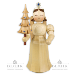 ELM 025 S Faltenlangrockengel mit Bäumchen und Preciosa-Kristallen, 22 cm