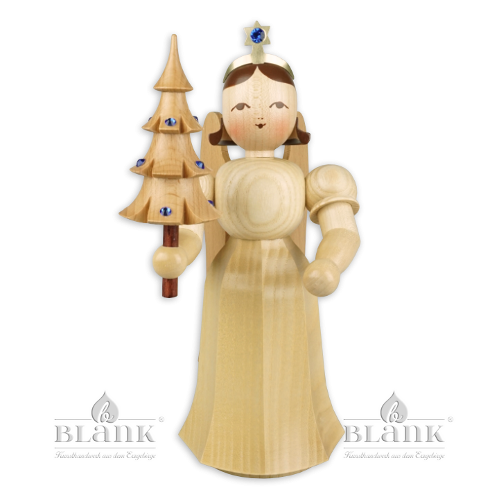 ELM 025 S Faltenlangrockengel mit Bäumchen und Preciosa-Kristallen, 22 cm