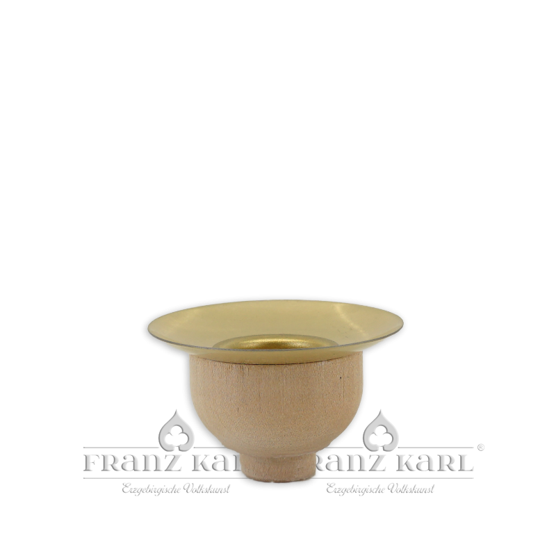 Wooden candle cup with metal grommet for small pyramids