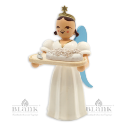 Angel with Long Pleated Robe and Christmas Stollen, coloured