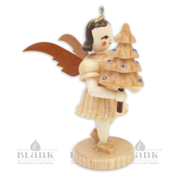EK 025 S Angel with Short Pleated Skirt and Tree with Preciosa-Crystals
