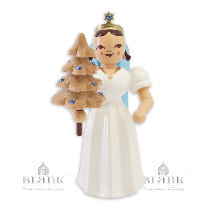 ELF 025 S Langrockengel mit Bäumchen und Preciosa-Kristallen, farbig
