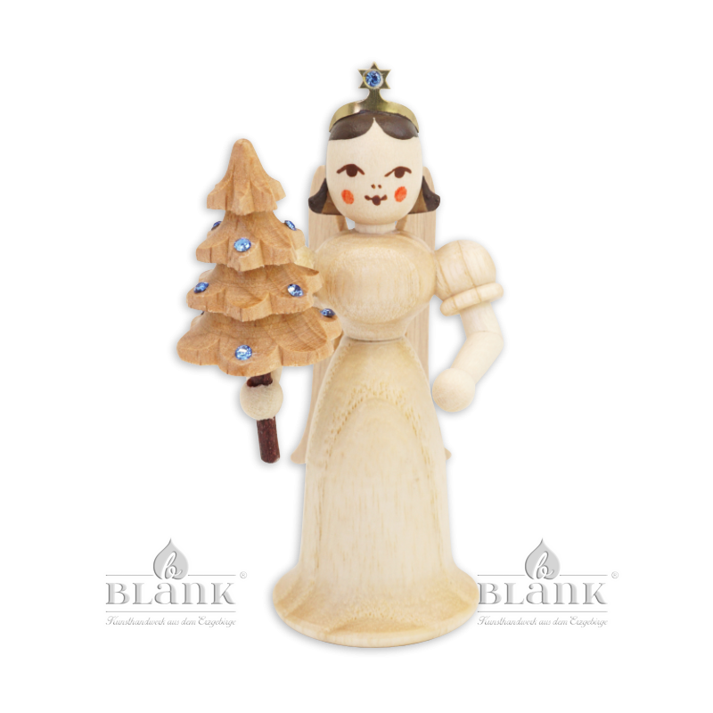EL 025 S Angel with Long Robe and Tree with Preciosa-Crystals