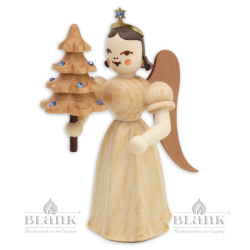 ELN 025 S Angel with Long Pleated Robe and Tree with Preciosa-Crystals