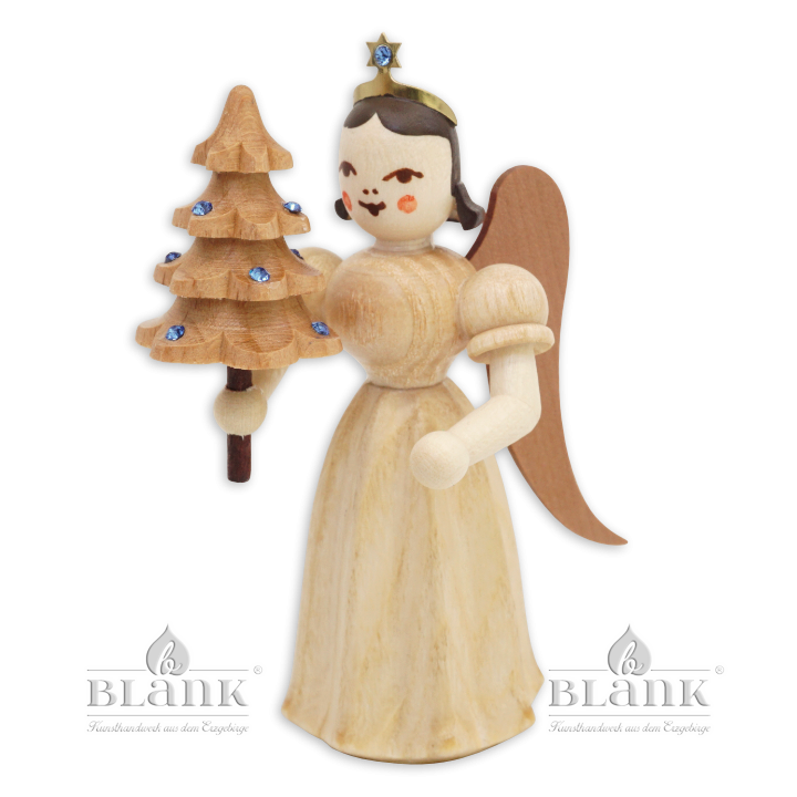 ELN 025 S Faltenlangrockengel mit Bäumchen und Preciosa-Kristallen