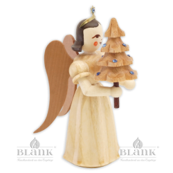 ELN 025 S Angel with Long Pleated Robe and Tree with Preciosa-Crystals