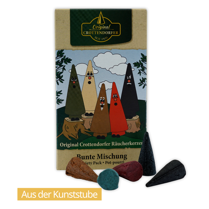 Crottendorfer Räucherkerzen, Bunte Mischung, Ziegenbein