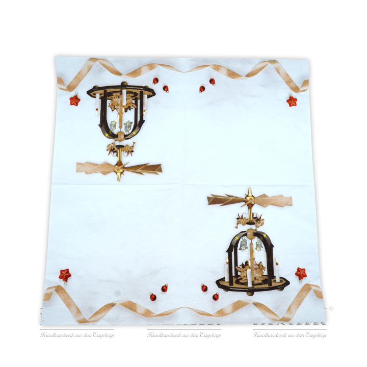 Serviette Glasglöckchenpyramide, ausgelegt