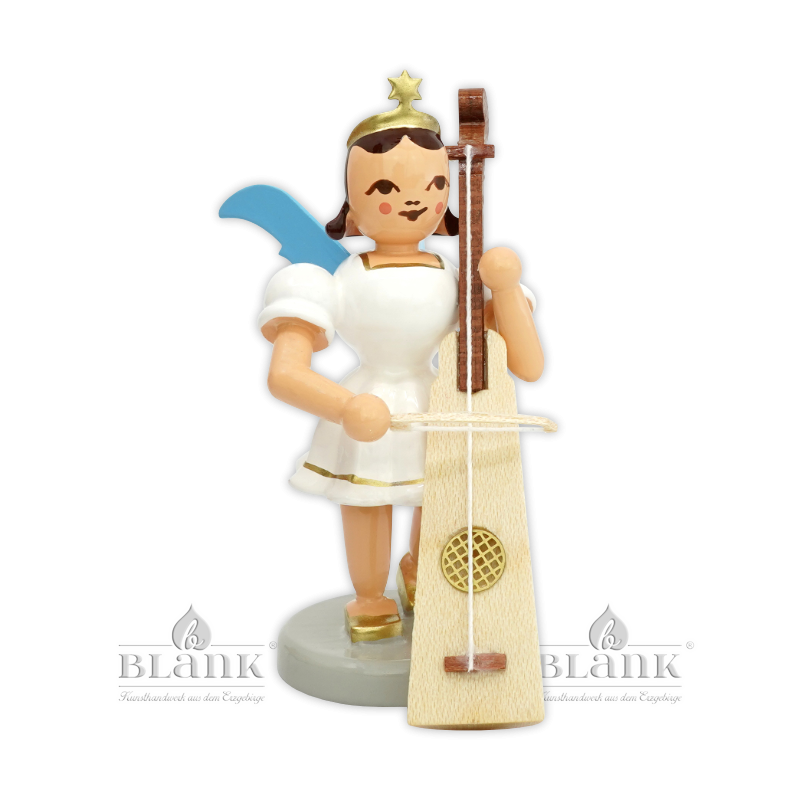 EKF 095 Angel with Pleated Skirt and Trumpet Marine, coloured