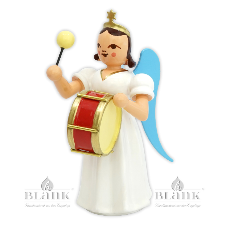 ELF 005 Angel with Long Pleated Robe and Timpani, coloured