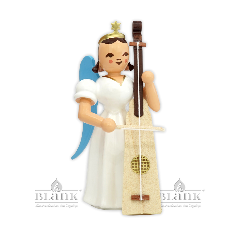 ELF 095 Angel with Long Pleated Robe and Trumpet Marine, coloured
