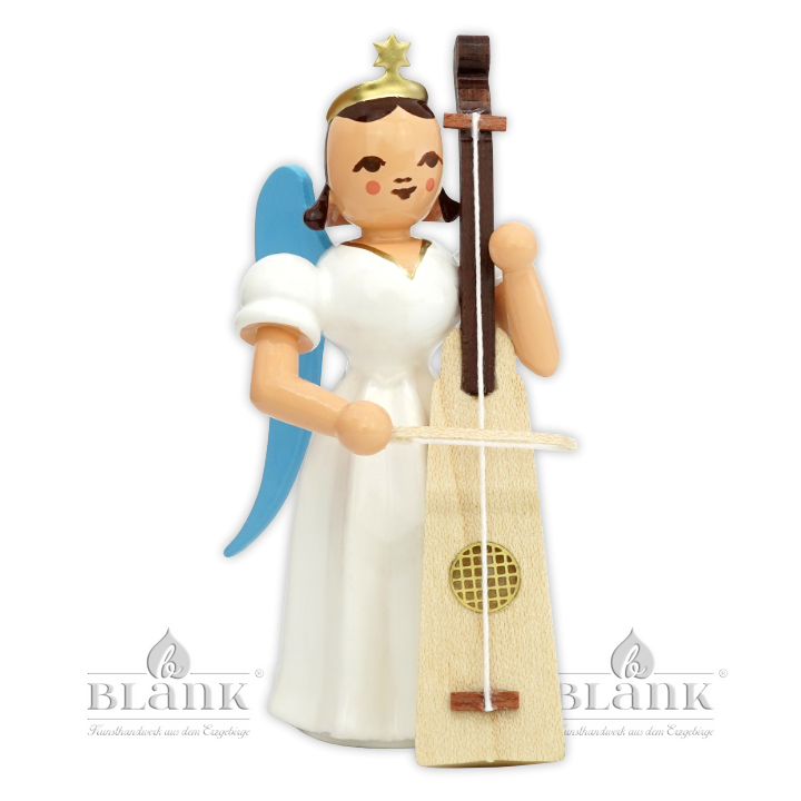 ELF 095 Angel with Long Pleated Robe and Trumpet Marine, coloured