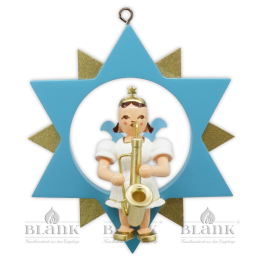 Angel in a Star with Saxophone, coloured