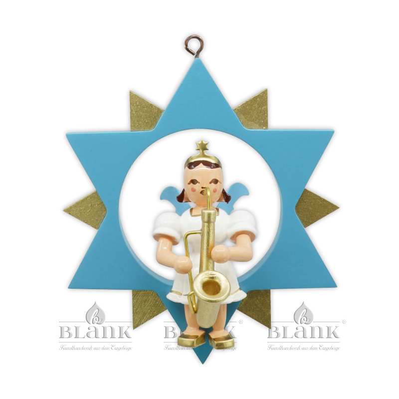 Angel in a Star with Saxophone, coloured