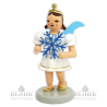 Angel with Pleated Skirt and Snow Flake of Plauen Lace, coloured