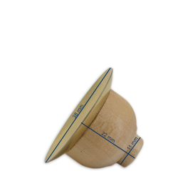 Wooden candle cup with metal grommet for small pyramids