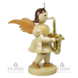 EKM 035 Angel with Pleated Skirt and Saxophone, 22 cm