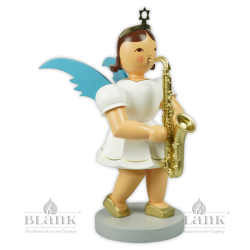 EKFM 035 Angel with Pleated Skirt and Saxophone, 22 cm, coloured