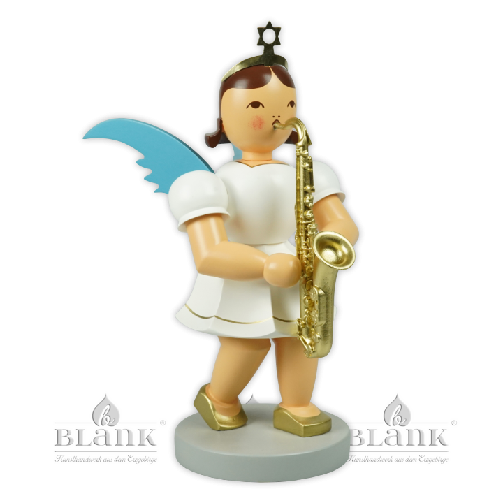 EKFM 035 Kurzrockengel mit Saxophon, 22 cm, farbig