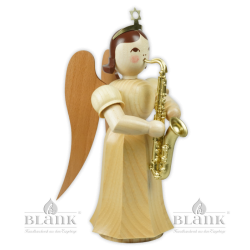 ELM 035 Angel with Long Pleated Robe and Saxophone, 22 cm