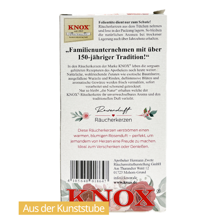 Knox Incense Cones, rose