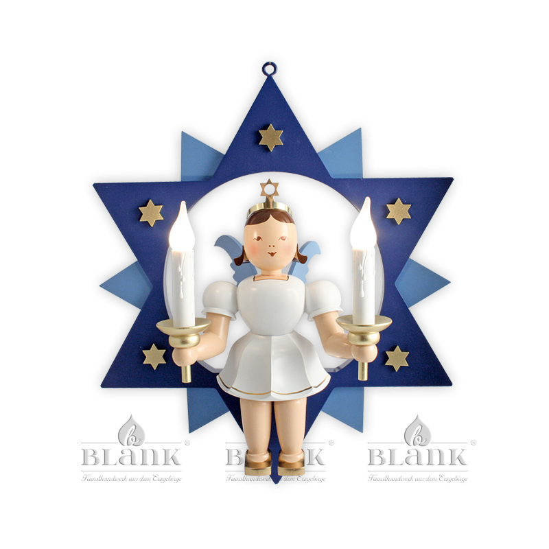 ESFM 024 E Angel in a Star with Electric Lighting,  30 cm, coloured