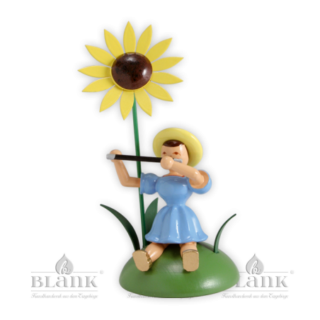 2 Sitzende Vogelscheuchen Mit Sonnenblume - 53,3 Cm Garten-Deko