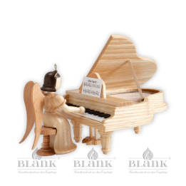 Angel with long robe at a grand piano, natural