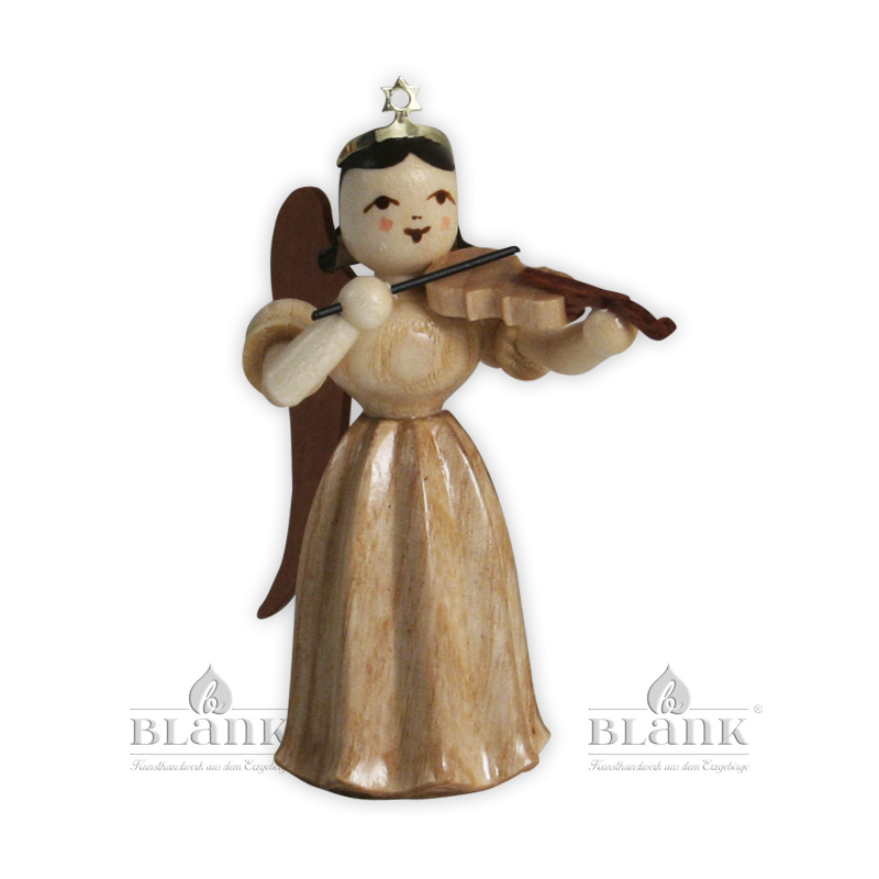 Violin playing angel with long pleated robe