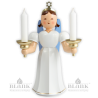 Angel with long robe and candle holder, colored - 20 cm (7.9 inches)