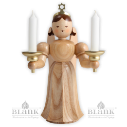 Angel with long robe with candle holder - 20 cm (7.9 inches)