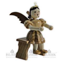 Sitting angel with short robe and bench for art. No. EK 050
